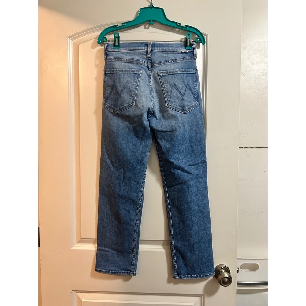 Mother The Tomcat Layover High Rise Straight Leg Jeans Blue Denim Size 26 - Picture 8 of 12